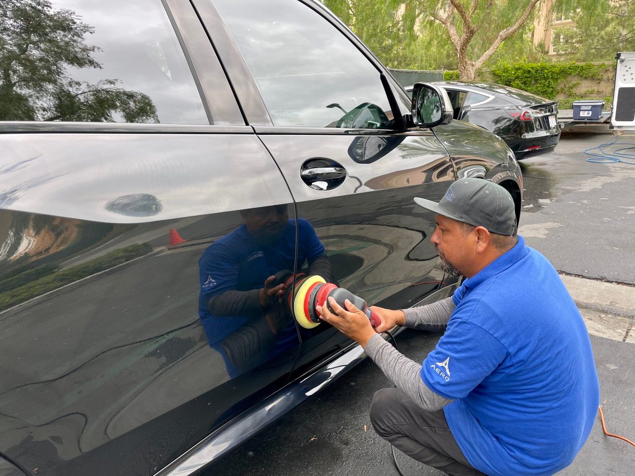 Headlight Restoration & Correction Add-Ons being performed by Santana's detailing team